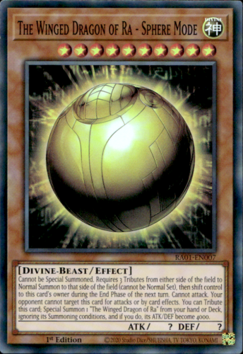 THE WINGED DRAGON OF RA - SPHERE MODE RA01-EN007 SUPER RARE Yugioh - Picture 1 of 2