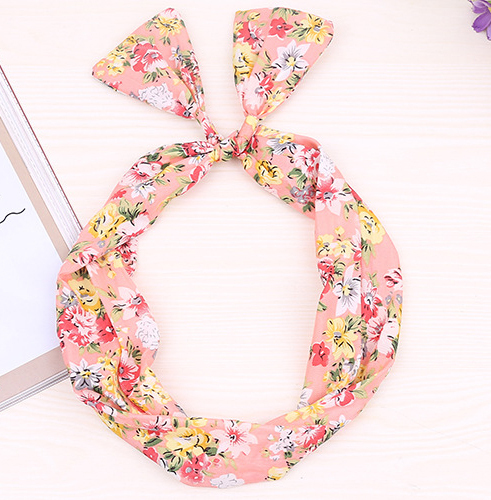 WIRE HEADBAND RETRO WIRED HEAD SCARF ROCKABILLY FLORAL DOT POLKA PLAIN RABBIT - Picture 32 of 50