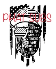 Sublimation Print First Mistake Skull Ready to Press Heat Transfer