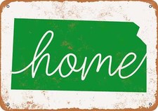 METAL SIGN - Home Kansas - Vintage Look