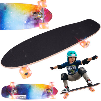 MalPlay Skateboard hölzernes, Leuchtende LED-Räder Deck Funboard Holzboard Gummi