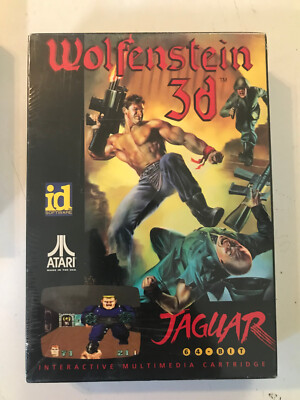 WOLFENSTEIN 3D Atari Jaguar Cart, Manual, White insert, Overlay J9028 CIB