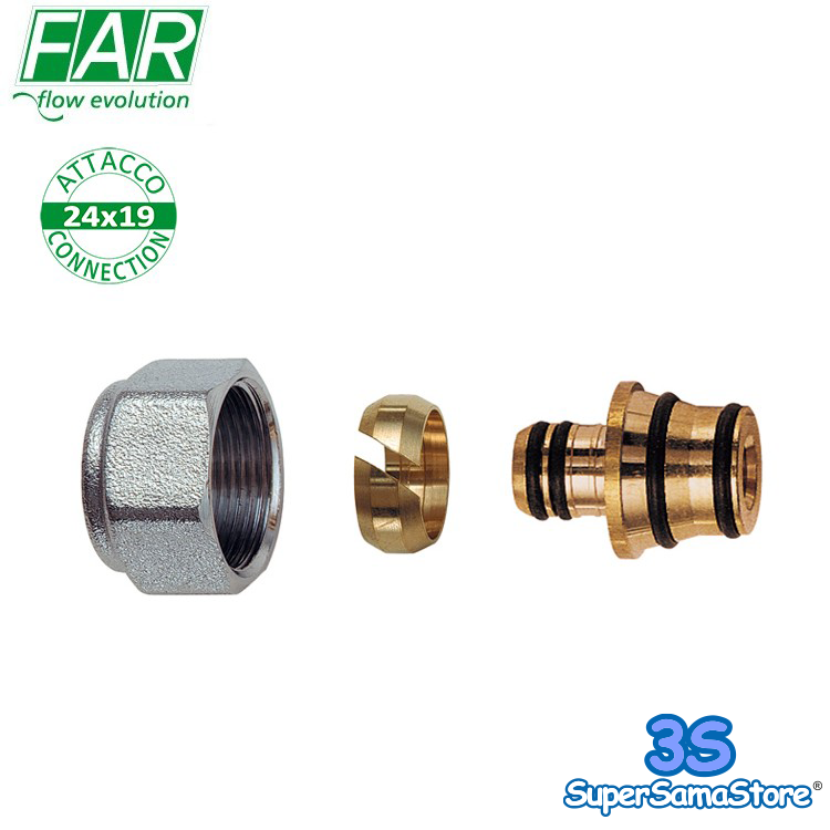 Adattatore Per Tubo Multistrato 20x2,25 Mm - Raccordo A Compressione Filetto 24x19 Cromato - Foto 9