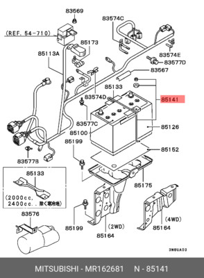 Genuine OE L-Bolt Kit Battery MR162681 For Mitsubishi MR16-2681
