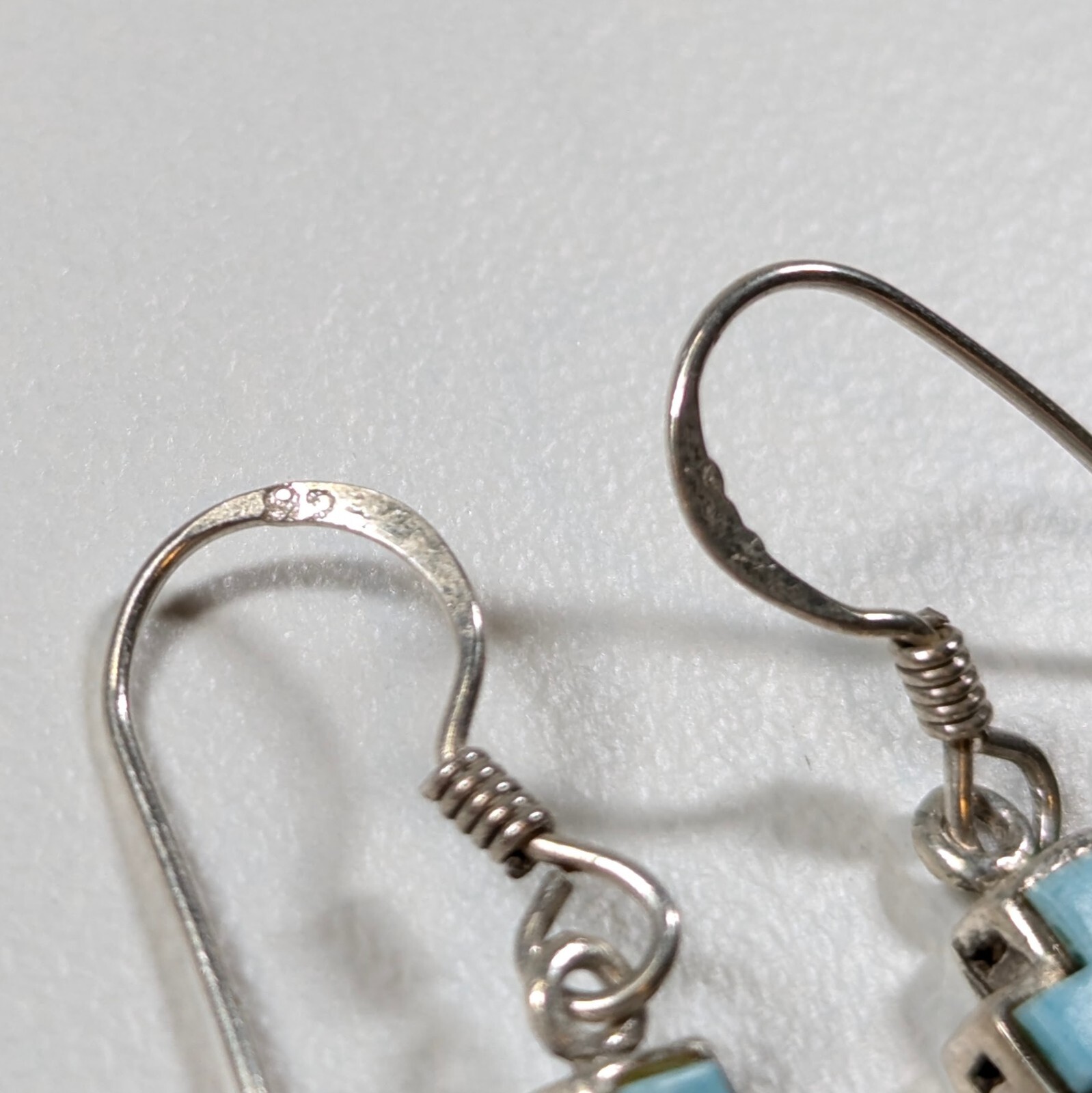 Sterling Silver - Turquoise Drop Dangle Earrings … - image 5