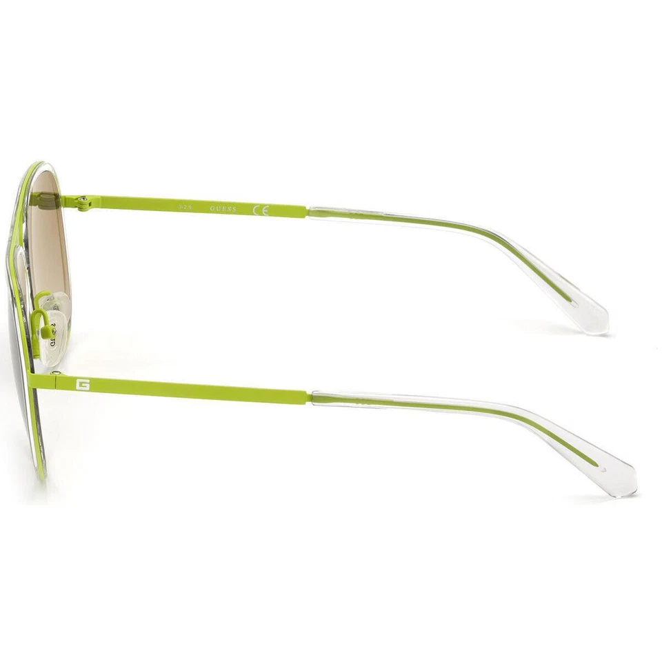 Óculos de sol Guess GU6982 93Q verde claro metal espelhado armação aviador 59-13-150 - Imagem 3 de 3