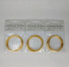3x Copper Wire 20 Gauge Silver Plated 24k Gold Color 5 Yards (4.5 m) Darice 