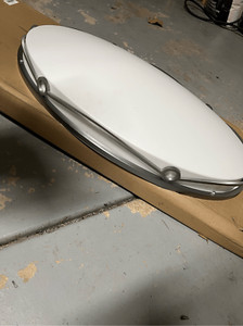 Oval Brushed Nickel Fluorescent Flush Mount 30 inch