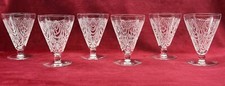 SAINT LOUIS ASTRID CORDIAL SHOT GLASSES CRYSTAL LIQUEUR GLASSES ENGRAVED ART DECO