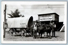 c1950's The Pioneers Covered Wagon Lake Delton MI RPPC Photo Vintage Postcard