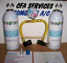 1995-OLDER R12 ADAPTER+ ENVIROSAFE REFRIGERANT REPLACEMENT w/Stopleak =48oz