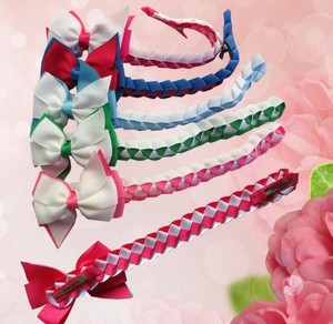 Hairbow 100 BLESSING Good Girl 3.5/" Double ABC Organza Hair Bow Clip 88 No