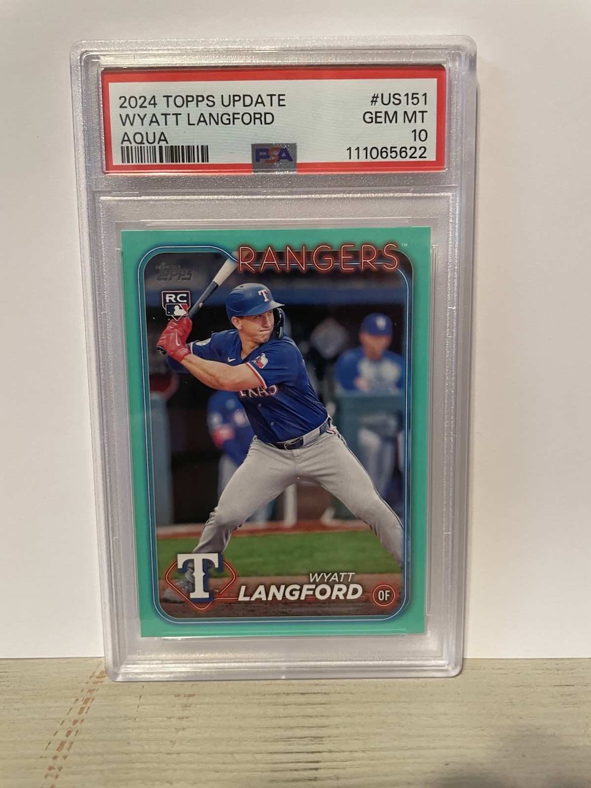 2024 Topps Update Series - Wyatt Langford #US151 Aqua (RC) PSA 10