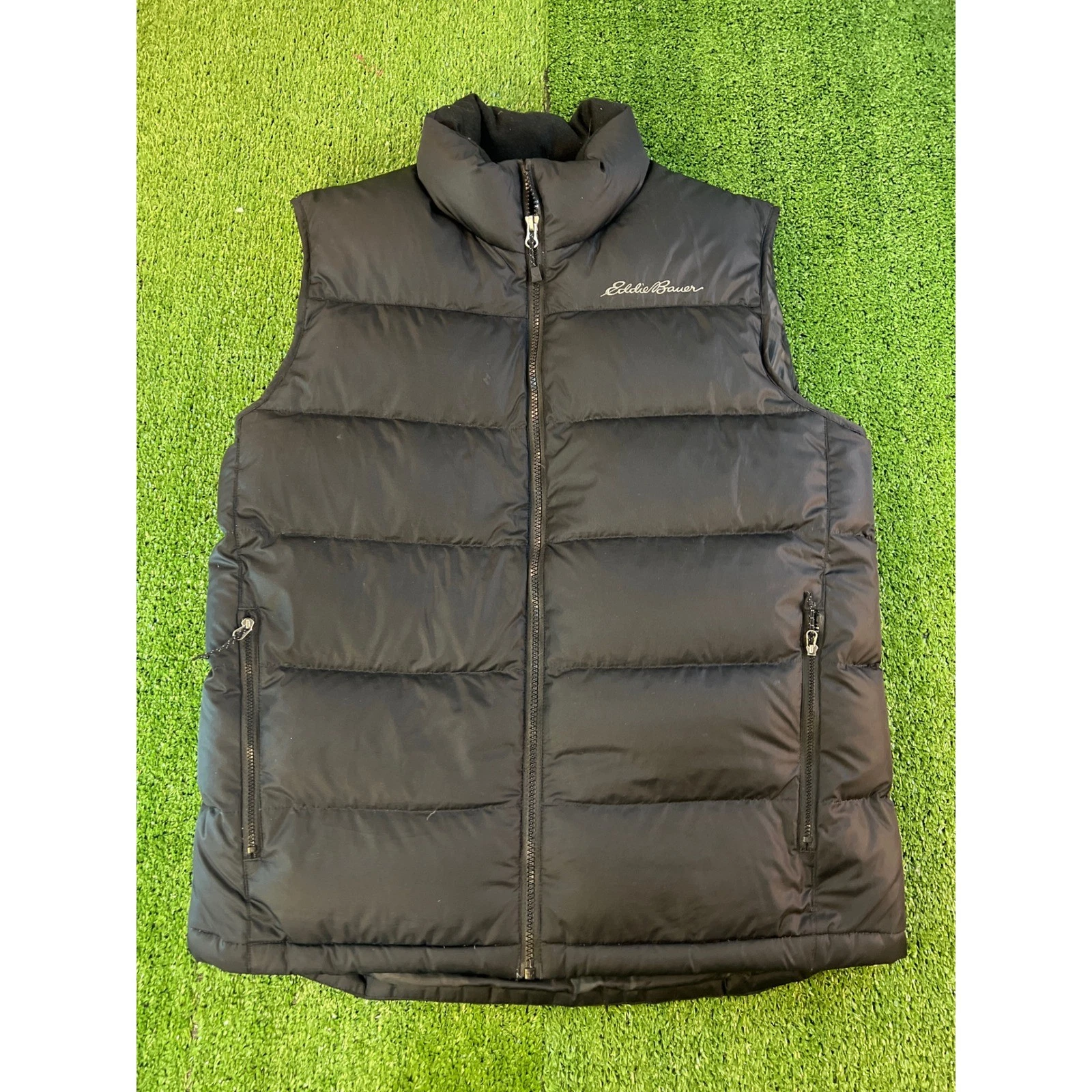 Eddie Bauer Mens Black Down Puffer Vest Full Zip Quilted Insulated EB550 MD
Opens in a new window or