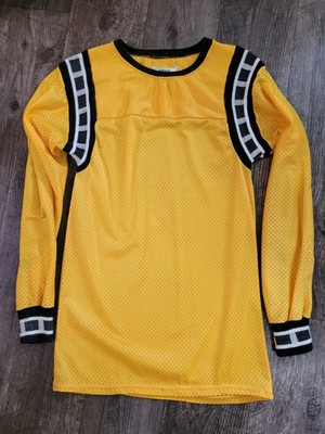 Vintage NOS 70s Yamaha Yellow Racing Jersey Size S Enduro Stripes