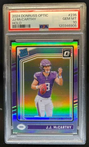 2024 Donruss Optic JJ McCarthy Holo Rated Rookie #235 Vikings PSA 10