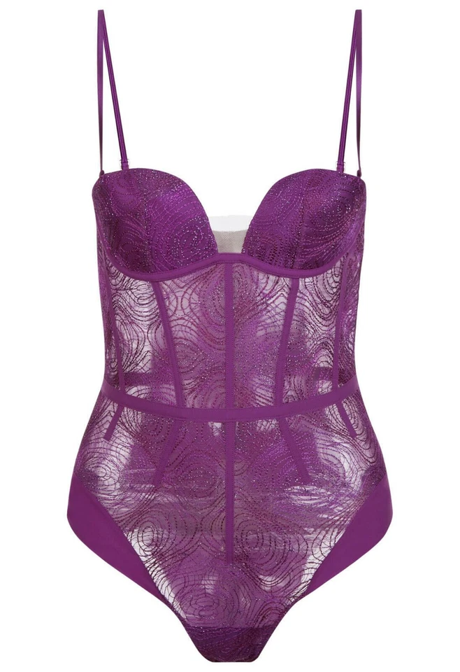 Body de peluche La Perla Elements 34C sin cable push up marfil dorado $970 Foto 3 de 4