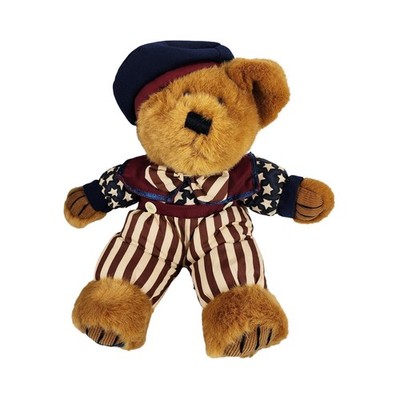 Dan Dee Vintage 1999 Patriotic Uncle Sam Teddy Bear Stars Stripes Plush 14 Inch
