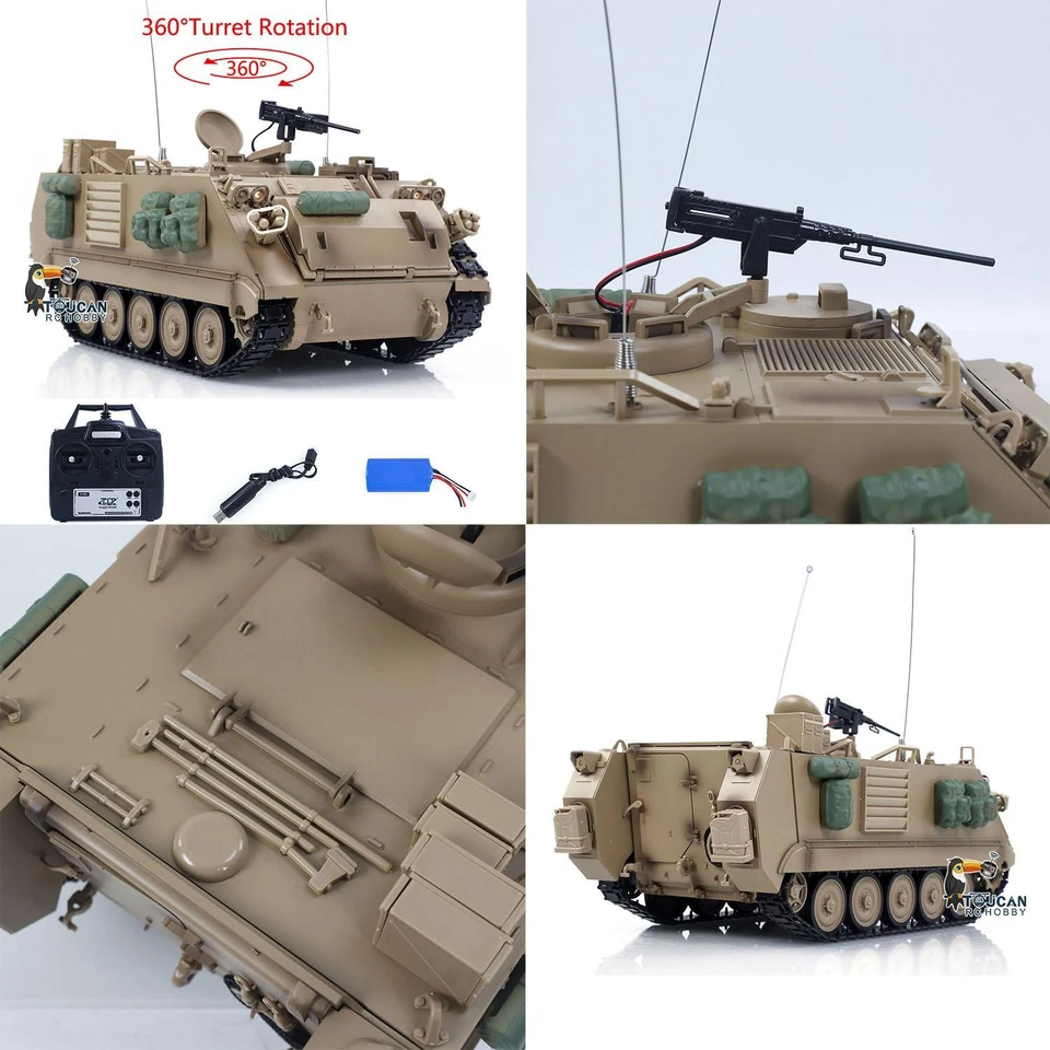 Tongde 1/16 RC Military Tank M113A2 360Turret Infrared Light Sound Eletric Toys - Image 3 of 4