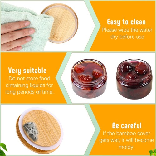40 Pieces Bamboo Mason Jar Lids Storage Canning Jar Lids 20 Pcs Regular Mouth... - Picture 4 of 7