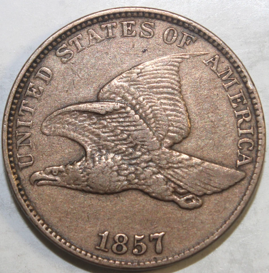 1857 1C Flying Eagle Cent - CHOICE AU / FREE SHIPPING- SMH-309 - Image 2 of 4