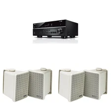 Yamaha RX-V385 5.1 Channel 4K AV Receiver w/ ( 2 Pair ) Kicker KB6G 2-Way Ful...