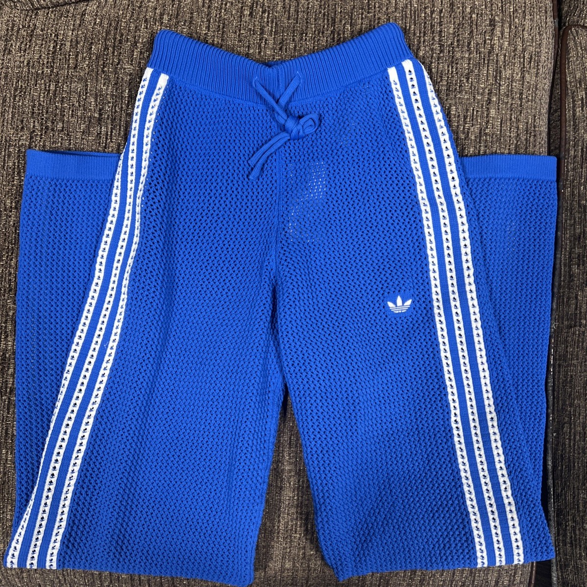 adidas Originals Premium Crochet Track Pants Blue Colorway Size