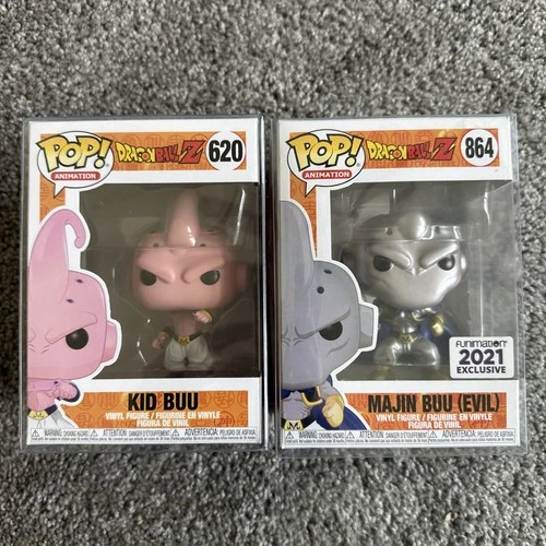 Funko Pop! Vinyl: Dragon Ball Z Majin Buu #864 and Kid Buu #620 W/ Protector LOT
