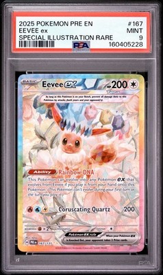 2025 POKEMON PRE EN-PRISMATIC EVOLUTIONS #167 EEVEE EX PSA 9