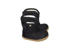 Baby Bogs Size 4 Infants Black Winter Boots Fleece Lined Walker Rubber Sole