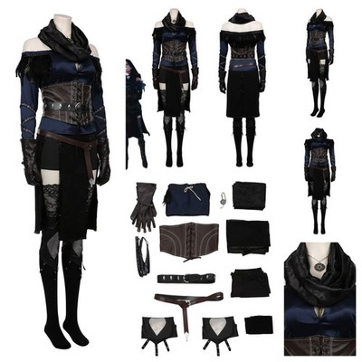 Wild Hunt Yennefer Of Vengerberg Cosplay Costume Witcher Black Dress Full Set
