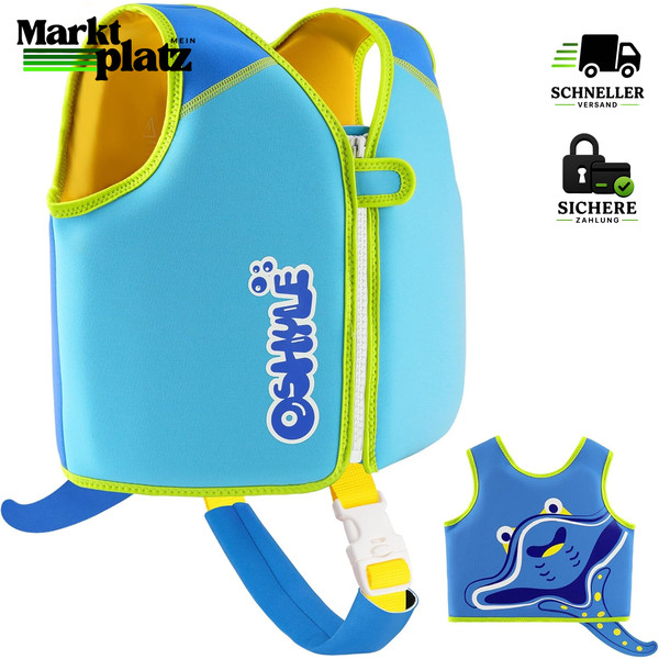 Schwimmweste Kinder Neopren Schwimmlernhilfe Mit Sicherheitsgurt 3-6 Jahre-image