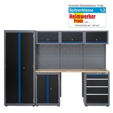 Werkstattwand Werkstatteinrichtung Werkstattschranksystem modular 13-tlg. Stahl