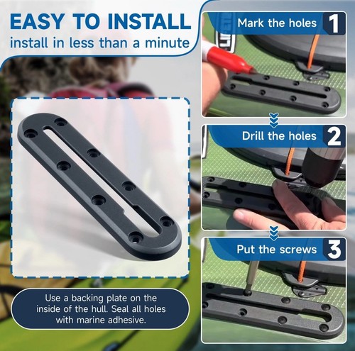4 Stück Kajak Schienen 7 Zoll Low Profile Track Angelrute Paddel Cup Kamerahalter - Bild 4 von 4