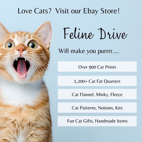 Feline Drive Fabric ANIMAL LOVE Valentine's Kittens - Fat Quarter (18"x22") FQ - 第 6/7 張圖片