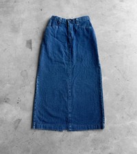 Vintage Y2K 2000s Lee Back Slit Denim Maxi Skirt Pocket Size 4 Small