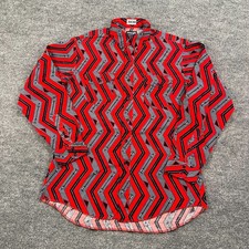 Vintage 90s Wrangler Western Cowboy Cut Button Shirt L 23x32 Aztec Arrow Zigzag