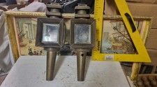 Vecchie Lanterne Lampade Coppia Lampade In Ottone Con Vetri