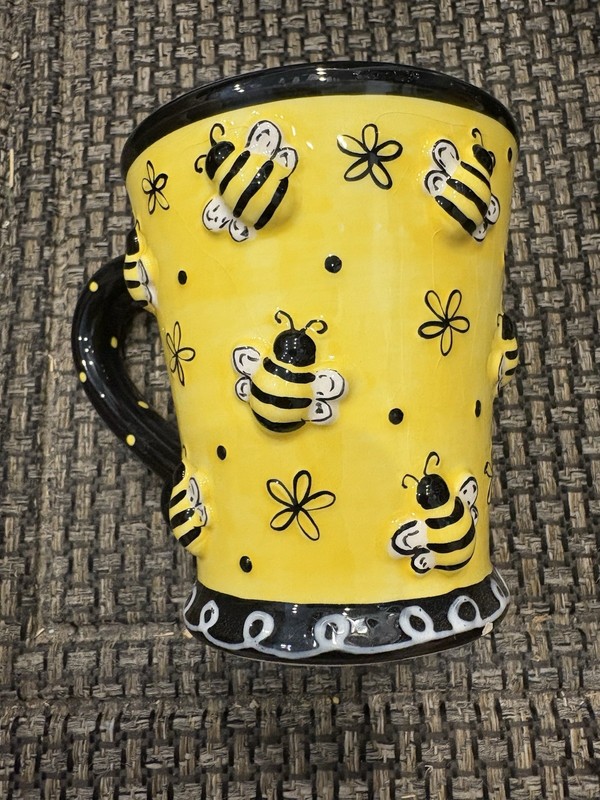 Burton + Burton 3d Honey Bee Day Coffee Mug Tea Cup Yellow Black 10 oz