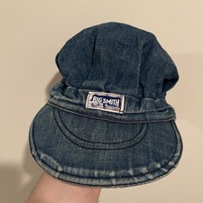 Vintage 60  s Big Smith Conductor Hat Cap Sanforized Denim Union Made USA WLS