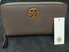 Absolutely Gorgeous, New w/ Tags Tory Burch Gold Logo Maple Silver Large Wallet