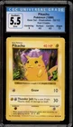 Pokemon Pikachu Base Set 58/102 Shadowless Red Cheeks CGC 5.5 Crimped