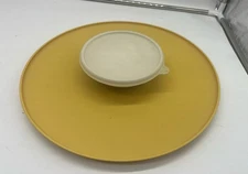 Vintage Tupperware Gold Chip Platter and Dip Bowl w/ Lid