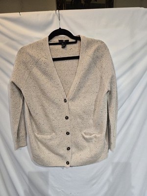 H & M Ladies V Neck Cardigan Sz S Beige With Color Flecks Glitter. Bust 38 NH 26