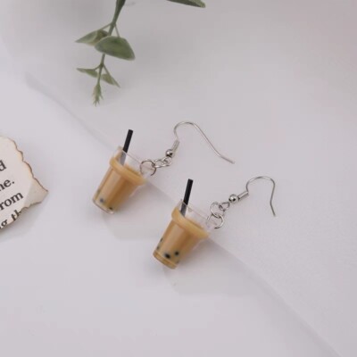 925 Sterling Silver Bubble Tea DIY Drop Earrings