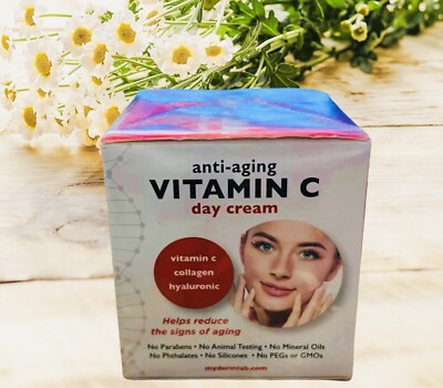 myDERMlab Anti-Aging Vitamin C Day Cream 3X Strength Vitamin C 2.0oz New Sealed