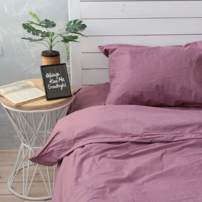 Natural Cotton Duvet Cover in Lilac Twin Full Queen King Custom Size