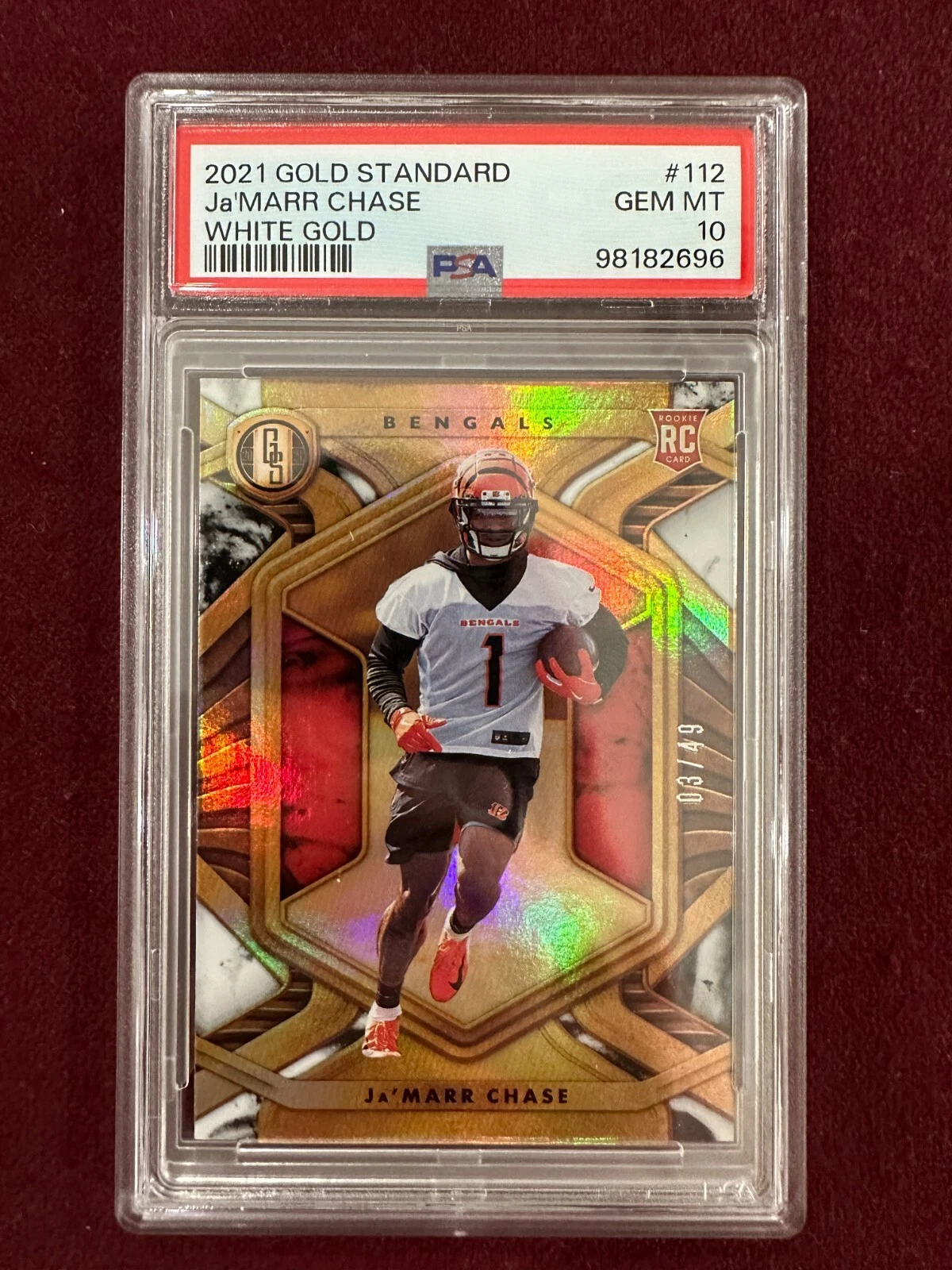 JaMarr Chase Panini Gold Standard #112 White Gold