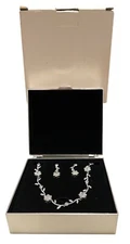 Things Remembered Swarovski Crystal Silver ~ Floral Necklace Set