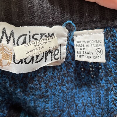 専用ページ　ホワイト Maison Gabriel Chunky Stripe Multi Colored Crew Neck Sweater Size